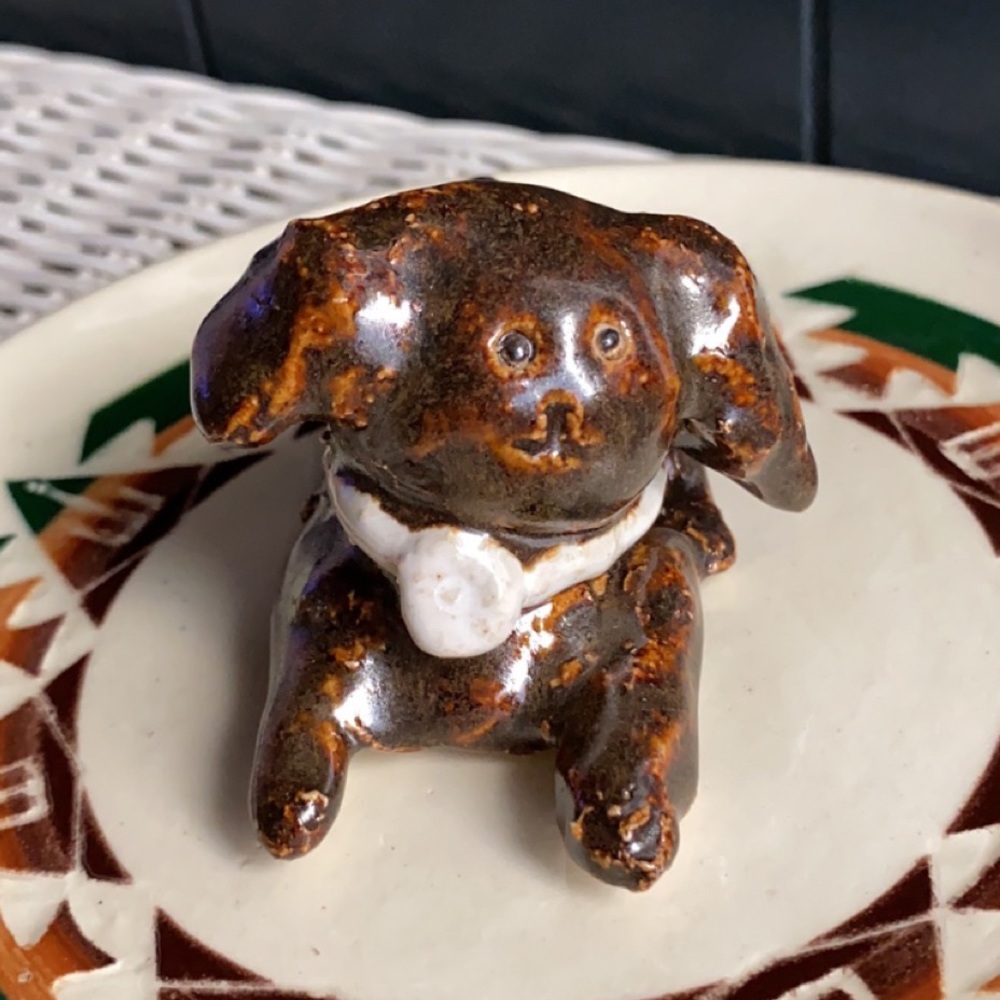 Art Pottery Puppy Dog Signed Sophie